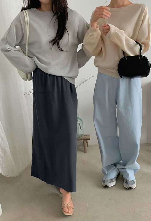 Bao Linen Whole Garment Knitwear - Mint Sora