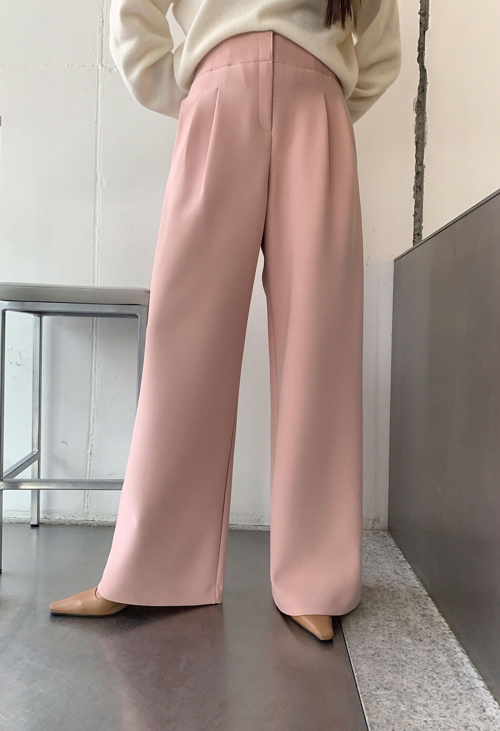 豹纹裤子 - 浅粉色